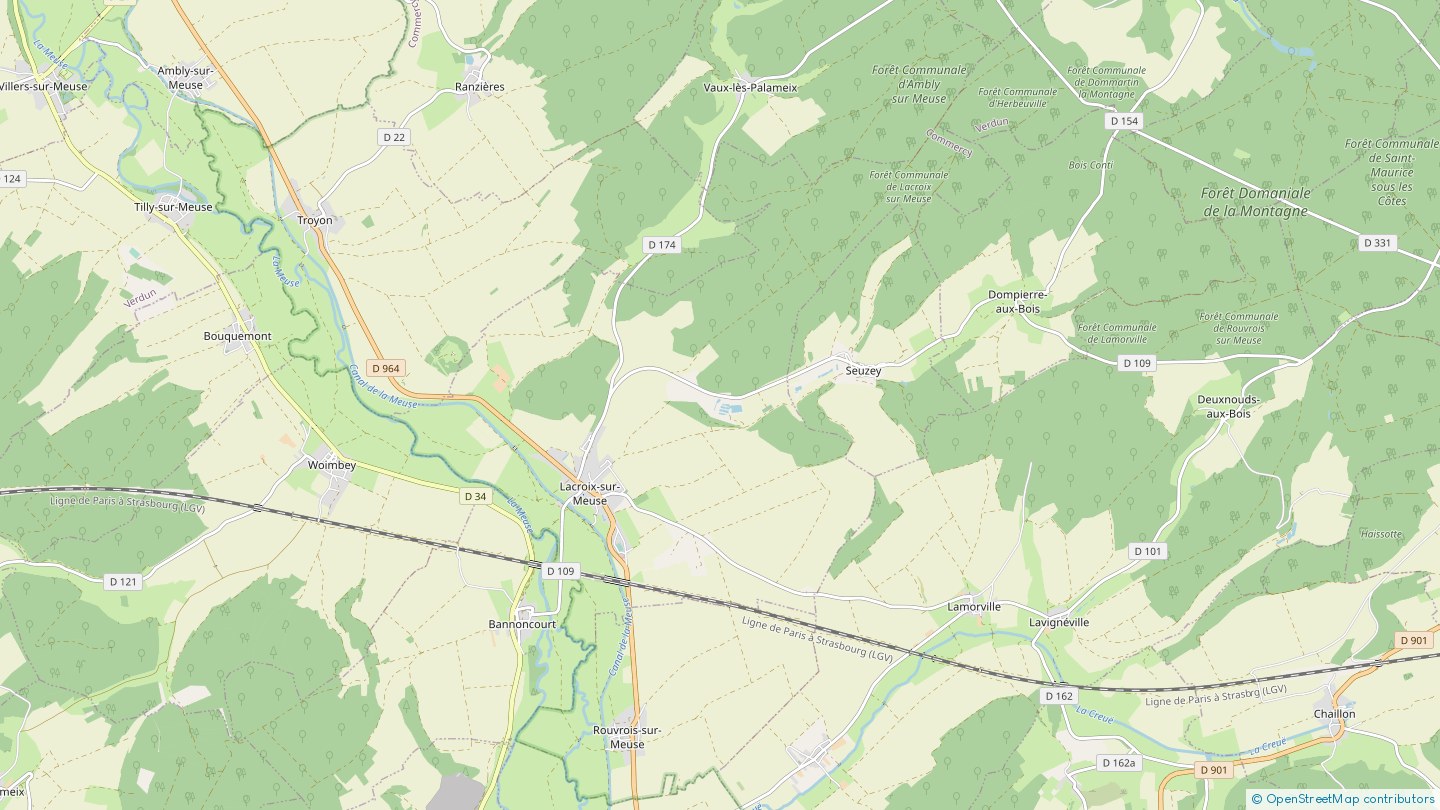 Route de Seuzey Lacroix sur Meuse