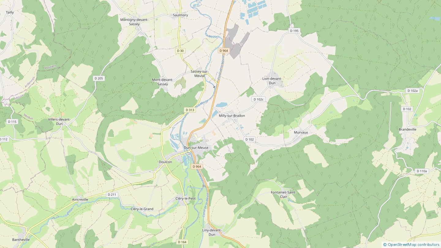 Route de dun Milly sur Bradon